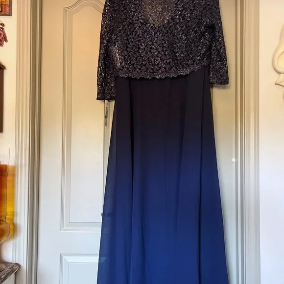 NWT RM Richards Navy Lace Jacket & Chiffon Dress Set | Size 16 - Picture 5 of 5